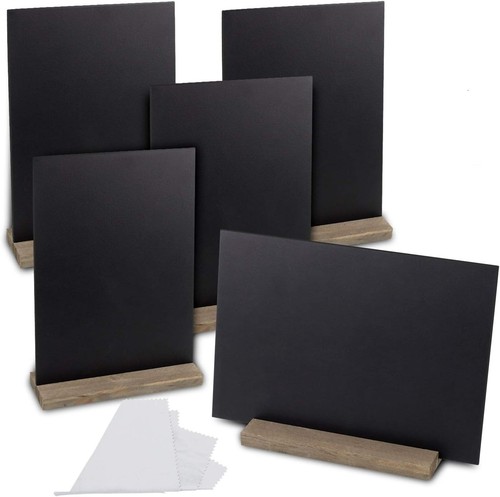 5 Set Small Chalkboard Signs Mini Double Sided Blackboard Message Boards Chalk - Picture 8 of 9