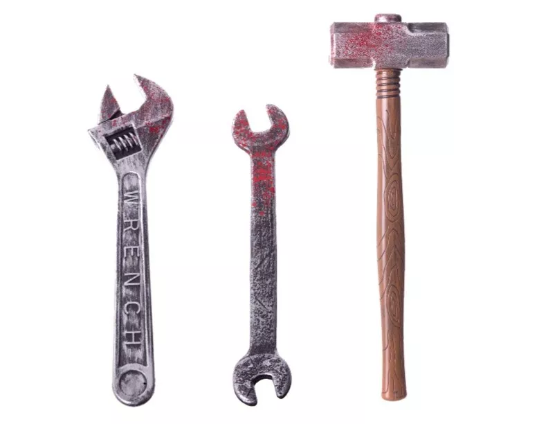 LARGE SPANNER WRENCH HAMMER MECHANIC TOOL HORROR MOVIE PROP HALLOWEEN WEAPON