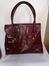 Borsa donna carpisa Bordeaux Similpelle Coccodrillo Con Manici , Borsa A Mano 