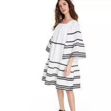 Lisa Marie Fernandez x Target Ric Rac Linen Blend White Dress Sz M / No CORD