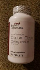 Non-Chewable Calcium Citrate, 600 mg, 180 Tablets 200 mg per Tablet 