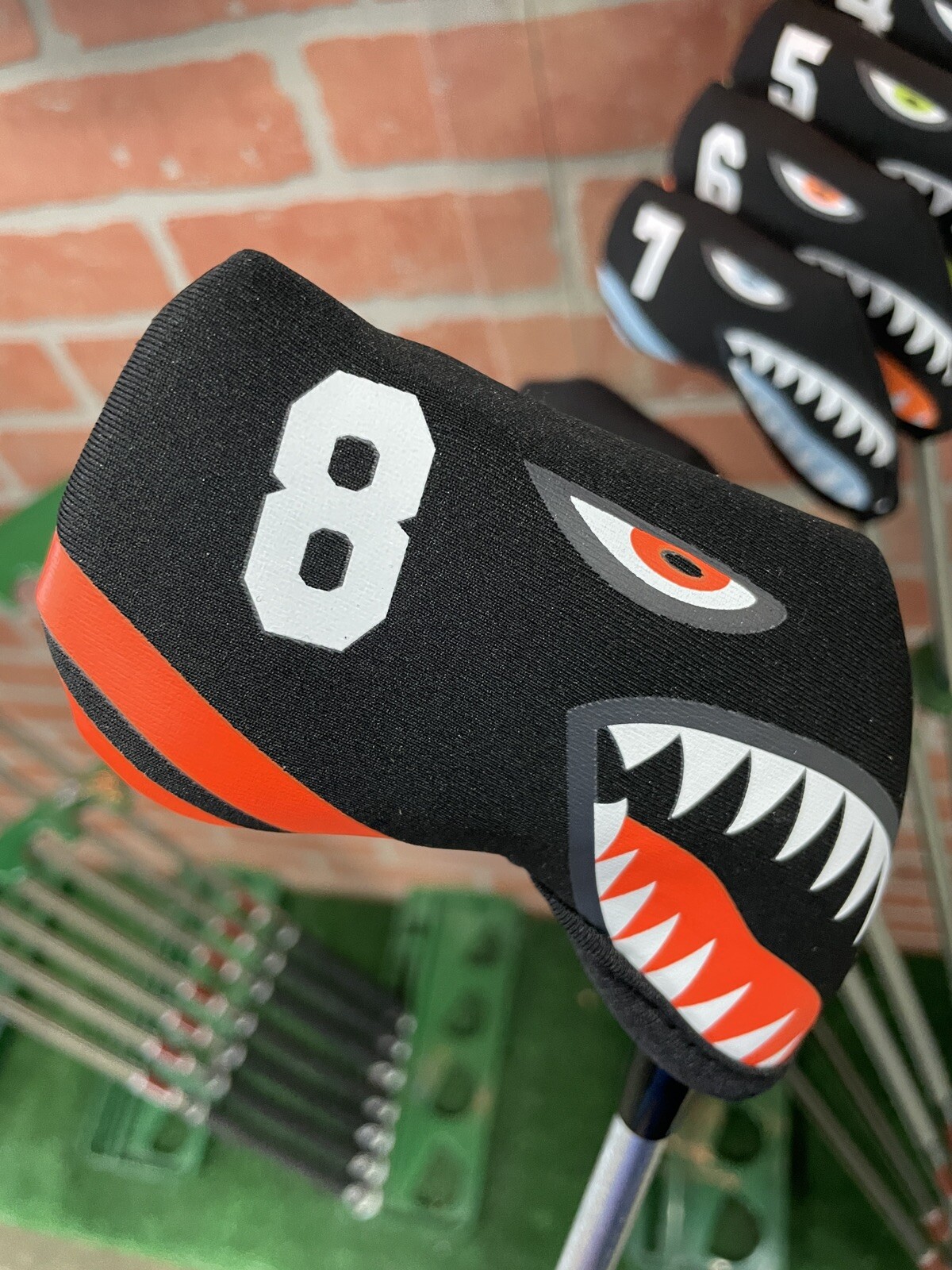 10 Piece Golf Irons Head Covers Set Shark Bite Teeth 4-P A S X Multi-Color NEW!