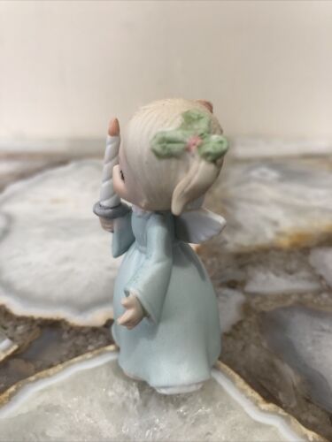 Vintage Lefton Christmas Angel Ponytail Girl Holding Twisted Candle Figurine - Picture 2 of 6