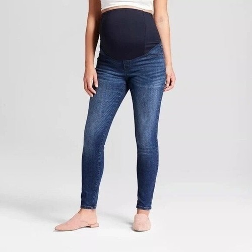 Isabel Maternity by Ingrid & Isabel Crossover Panel Jeggings Dark Wash 6/28R B10