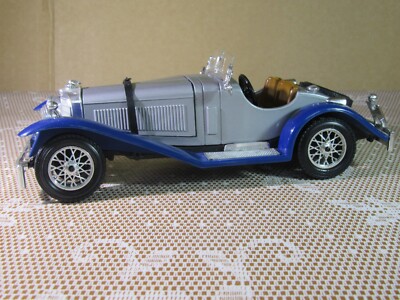 454Z Vintage Burago 1509 Italy Mercedes-Benz SSK 1928 Silver 1:24  