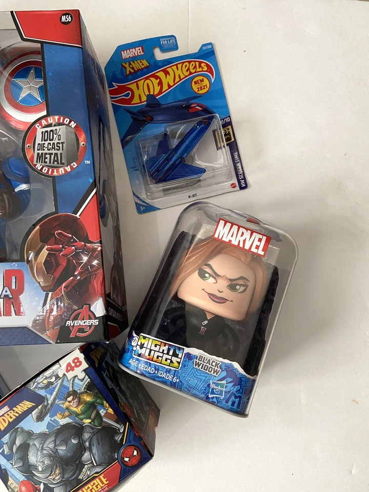 漫威美国队长蜘蛛侠风火轮摇头公仔复仇者雕像套装/8 — 第 3/4 张图片