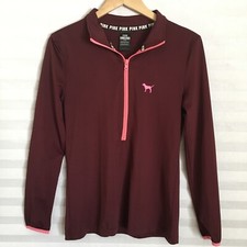 Victoria's Secret Pink Ultimate Half Zip Pullover Athletic Top Size M Stretch