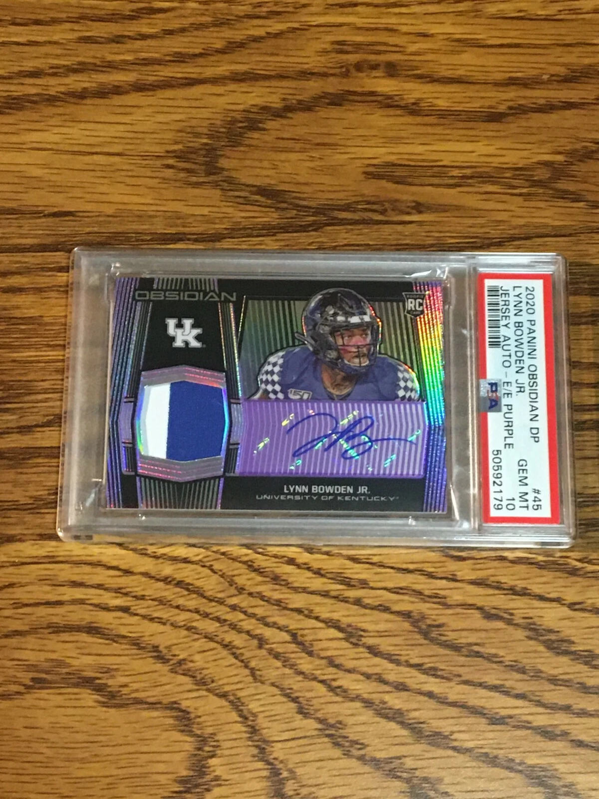 Lynn Bowden Jr. Panini Obsidian Draft Picks Jersey Autographs #45 Electric Etch Purple