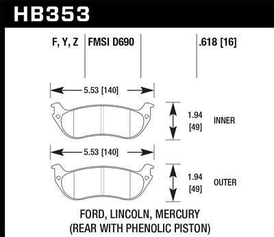 Hawk Performance HB353Y.618 LTS Scheibenbremsbeläge
