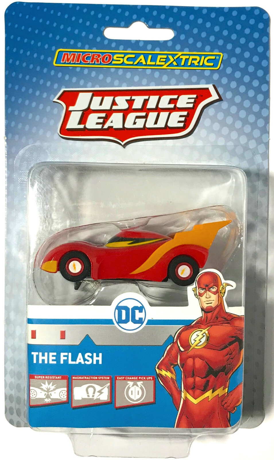 2019 Micro Scalextric HO Slot Car 9V The Flash! Runs 'OK' at 15V