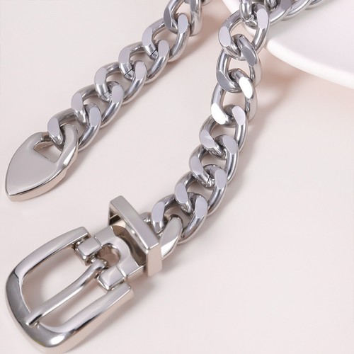 Women Metal Belt Cuban Link Chain Jeans Dress Waist Chain Punk Body Jewelry - Picture 10 of 13