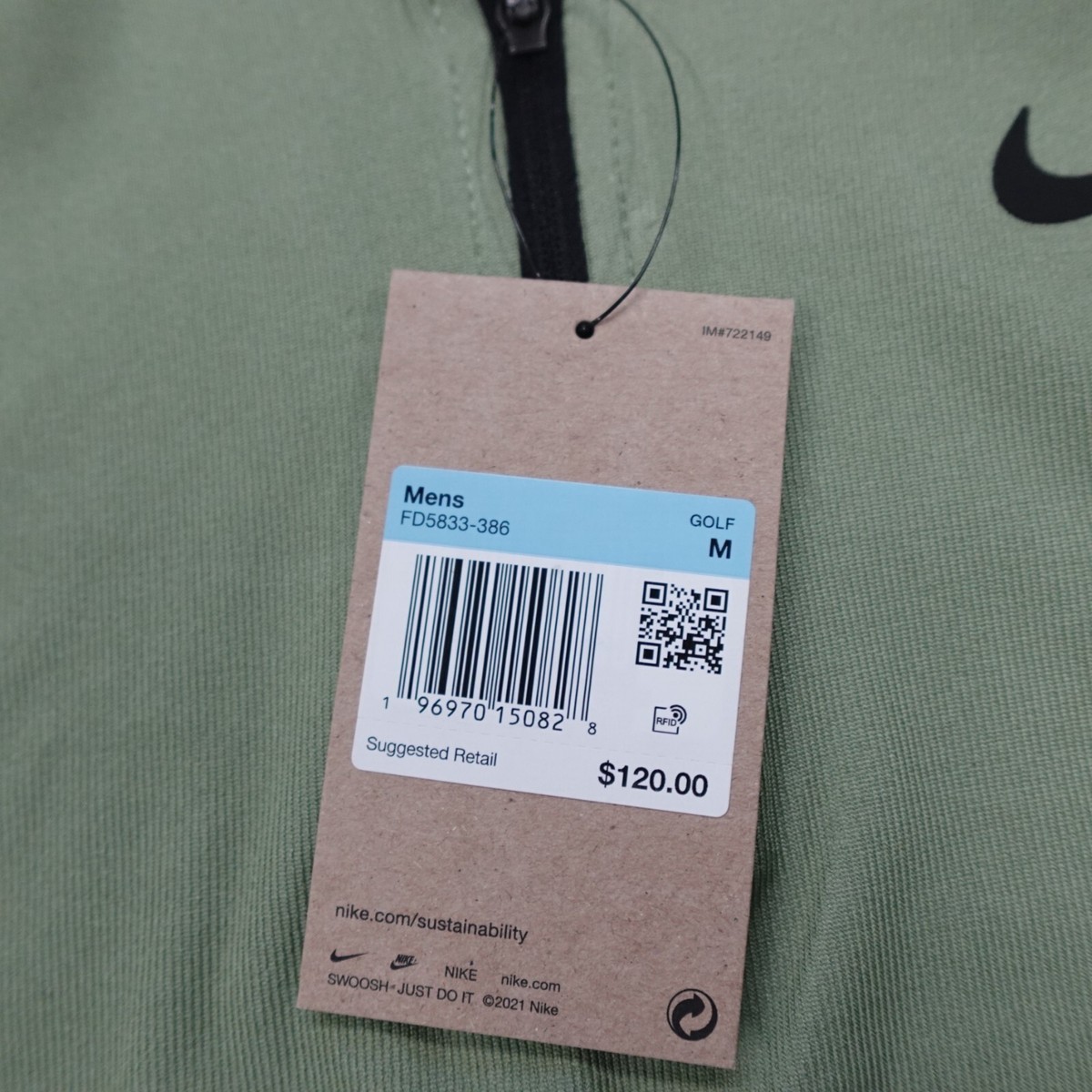 Nike Dri-FIT ADV Tour 1/2 Zip Golf Top FD5833-386 Green