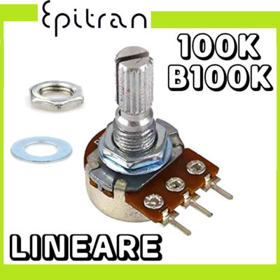 Fender 100K Potenziometro Lineare B100K Asse A D 16mm Con Supporto A Scatto. Laboratorio Musicale