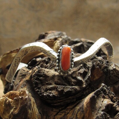 *Sandcast Sterling Silver Abstract Coral Cuff Bracelet+