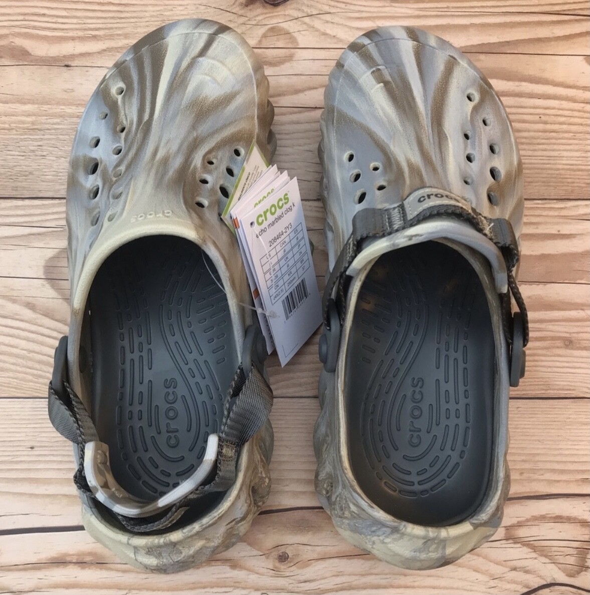 【CROCS】 ECHO MARBLED CLOG BONE MULTI Men's shoes Crocs Echo Marbled Clog Bone/ Multi | Footshop