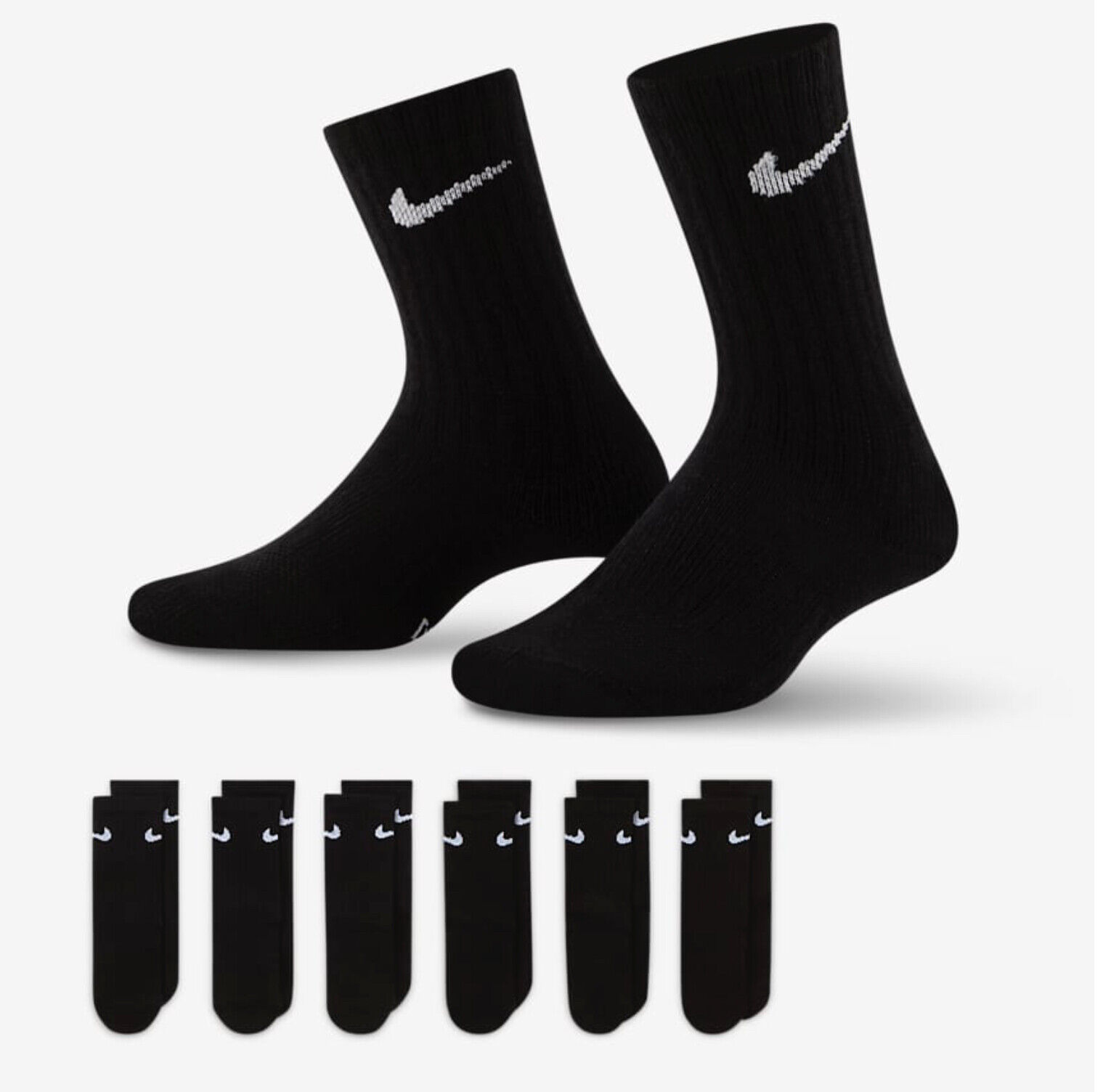Nike Socks Dri-FIT Little Boy's 7C-10C / 10C-3Y Crew Athletic Socks 6 ...