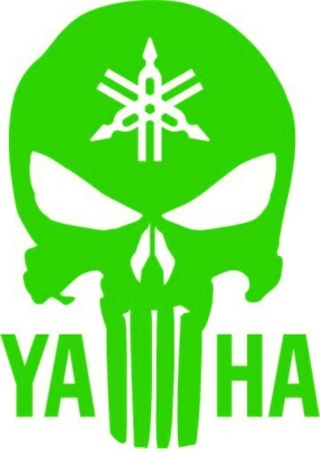 PUNISHER YAMAHA SKULL DECAL STICKER! BUY 1 GET 1 FREE!  5 Inch  MARVEL white - Foto 5 di 8