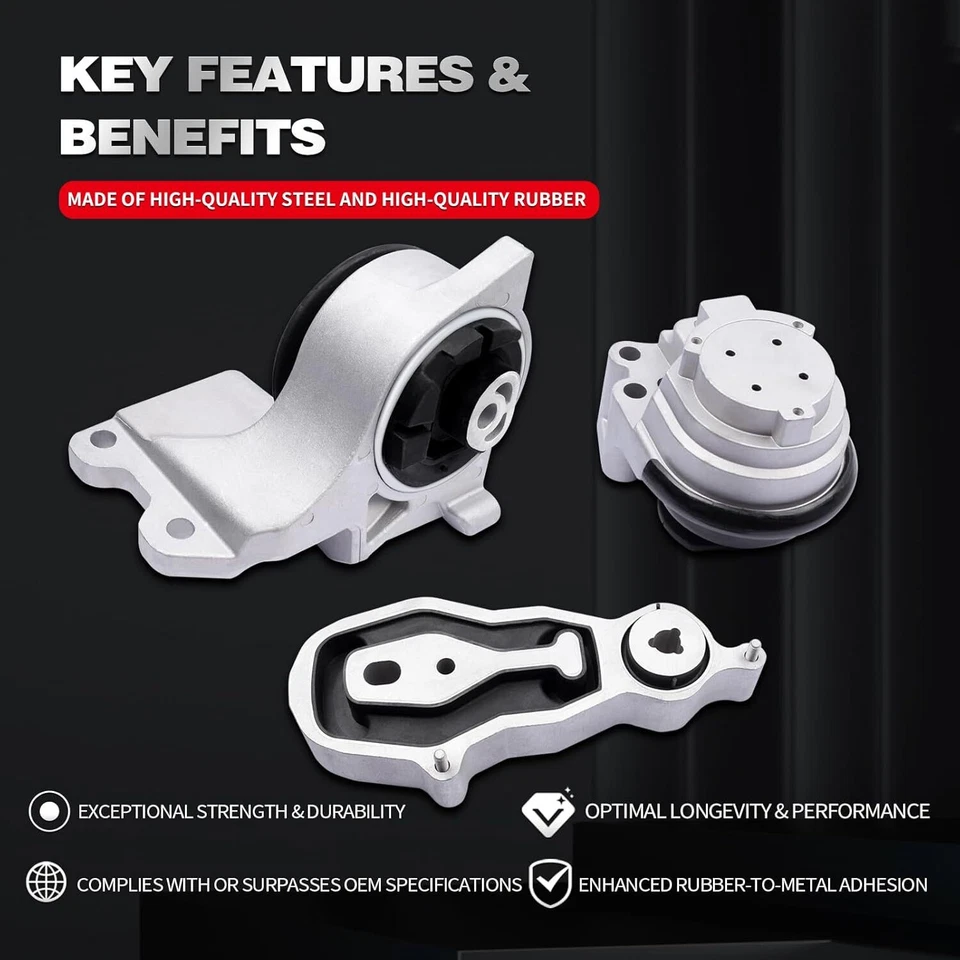 3x Engine &Trans Mount Set for 2013-2019 Ford Flex Taurus 3.5L A5342 A5799 A5429 Foto 3 de 4