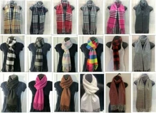 Winter Warm Cashmere Feel Scarf Scottish Tartan Striped Plaid Checked Men Women
