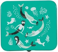 NOW DESIGNS DANICA 'SEA SPELL' KEEPSAKE BOX METAL SCHOOL/JEWELRY TURQUOISE LRG