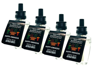 4 Bath & Body Works HAPPY KWANZA Frankincense Amber Fragrance Wallflowers Refill