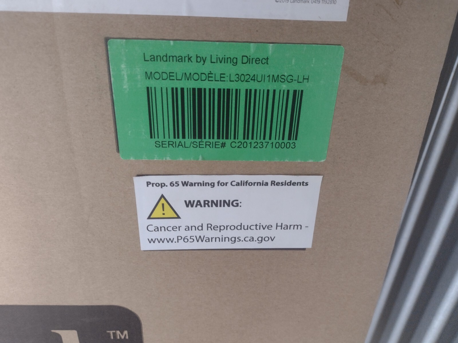 Landmark L3024UI1MSGLH 24" BuiltIn/ Stand Beverage Cooler Stainless