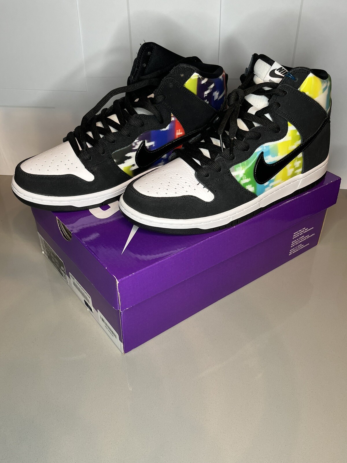 NIKE SB DUNK HIGH PRO TEST PATTERN TV SIGNAL MULTI COLOR CZ2253-100 US 10.5  | eBay