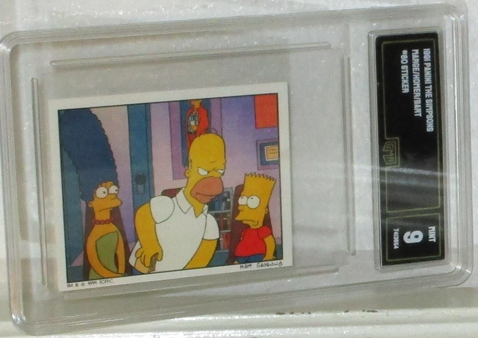 1991 PANINI THE SIMPSONS MARGE/HOMER/BART STICKER CARD#80 MINT 9 BY GMA AWESOME - Image 2 of 4