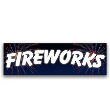 Fireworks Vinyl Banner with Optional Sizes (Made in the USA)