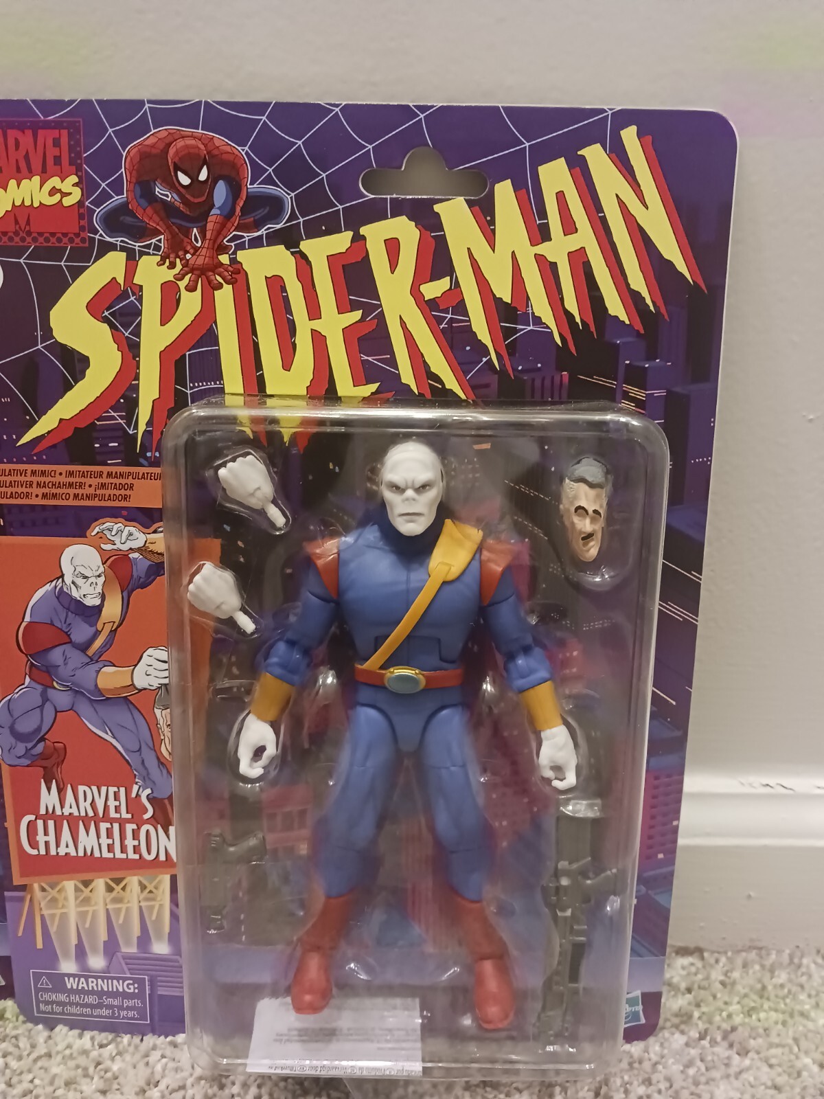 Marvel Legends Series Spider-Man Comics Retro Chameleon Set Of 2 Action ...