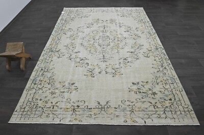 Oushak Türkisch Vintage Teppich 6x9 Kelim Rug Anatolisch Handarbeit Boho Deko...