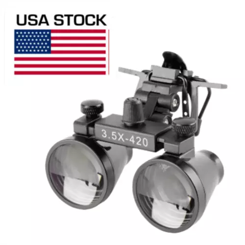 3.5X Dental Binocular Loups with Metal Clip Clip-on Magnifying Loupe US STOCK