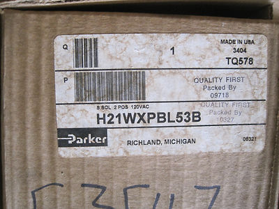 NEW PARKER H21WXPBL53B  SOLENOID VALVE