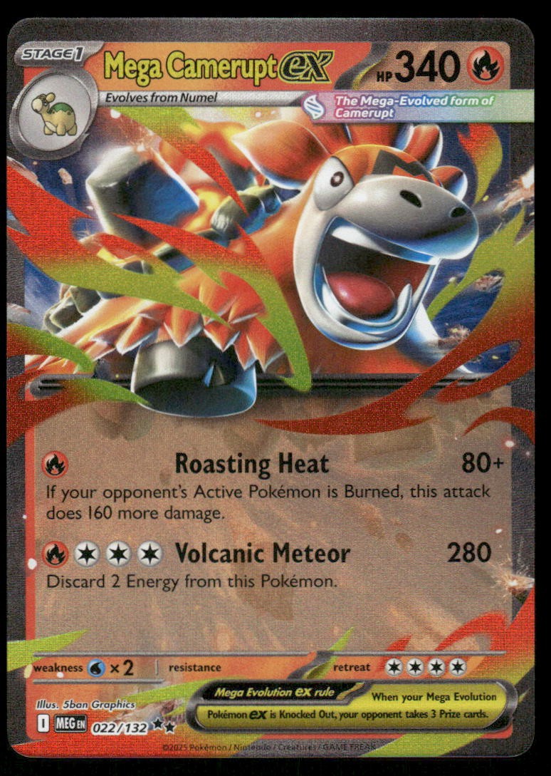 Mega Camerupt ex Double Rare Double Rare ME01: Mega Evolution 022/132 LP-NM