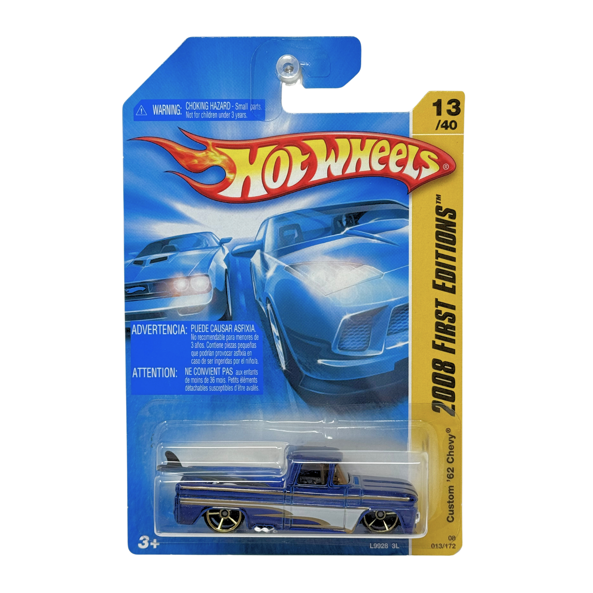 ホットウィール　CUSTOM 62 CHEVY PICKUP 青　レア Amazon.com: Hot Wheels 2008 013 New Models Custom '62 Chevy Pickup
