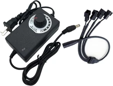 12V PC Fan Speed Controller, Fan Power Supply 100-240V AC to 3-12V DC 36W Adjust