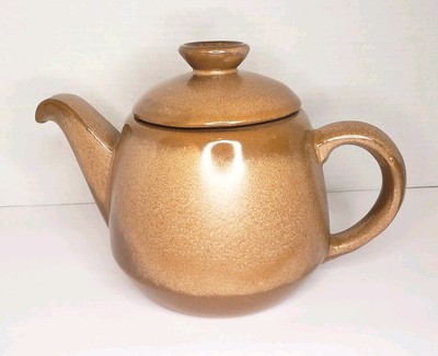 Vintage 1960s Frankoma Pottery Plainsman Brown Glazed Teapot 6T 6.5'' Tall 