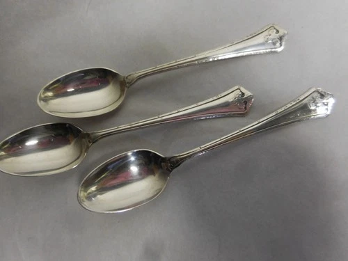 WALLACE CARMEL 1912 SET 3 STERLING SILVER DEMITASSE SPOONS 4 1/4" NO MONOGRAM