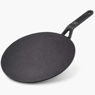 Livevie Cast Iron Roti Tawa for Cooking, Pre-Seasoned Flat Tawa Pan