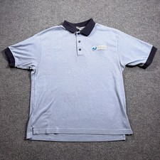 Vintage USPS Polo Brookfield Uniforms Shirt Mens Large Blue Patch Union Made USA