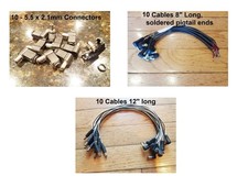  LOT  Guitar Effect Pedal 5.5 x 2.1mm Connector Jack Plug Power Cord Cable