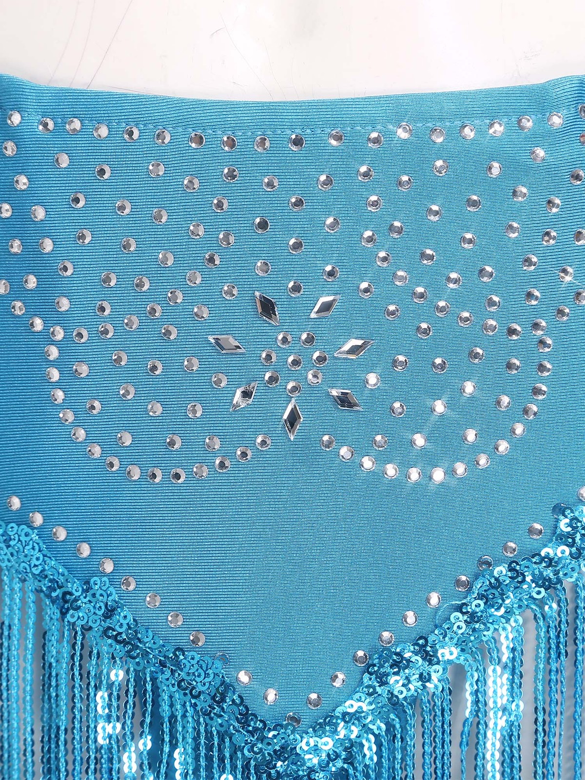 Women's Belly Dance Glittery Crop Top and Sequin Tassel Briefs For Stage Party