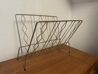 Vintage Mid Century Modern Gold Tone Magazine Rack — photo 1