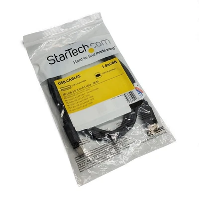 6 FT USB 2.0 Cable A Male to B Male M/M AB StarTech - Image 1 of 4