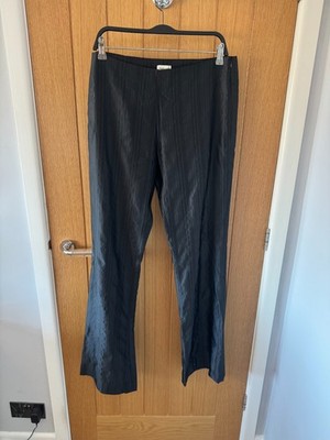 BNWT Massimo Dutti Limited Edition Black Striped Trousers Size 14/42