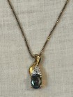 GORGEOUS 1 CT. OVAL SHAPE MYSTIC TOPAZ STONE 925 SILVER PENDANT ON 18” CHAIN!! — photo 1