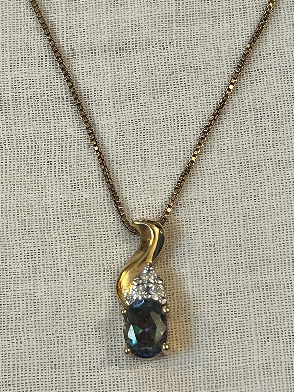 GORGEOUS 1 CT. OVAL SHAPE MYSTIC TOPAZ STONE 925 SILVER PENDANT ON 18” CHAIN!!