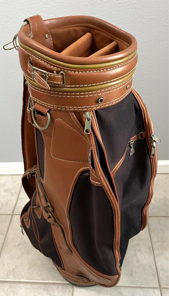 Carro de golf DAIWA Coach Collection cuero marrón 6 vías bolso con correa para el hombro Foto 4 de 4