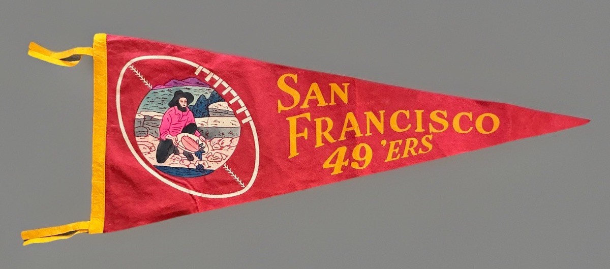 San Francisco 49ers Vintage 1950's/60's Felt Pennant Gold Miner