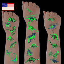 Dinosaur Glow Temporary Tattoos for Kids Luminous Waterproof Sticker                